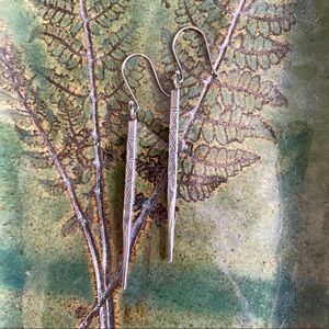 Karen Hill Tribe Pillar Earrings, Thai Fine Silver